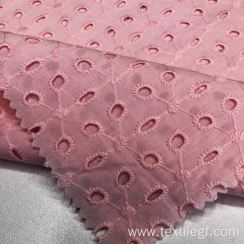 Pink Embroidery Cotton Fabric